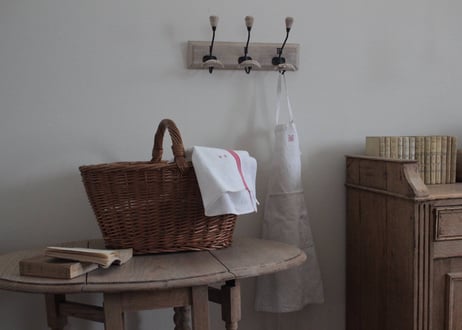 France Antique panier アンティーク籐の大きなパニエ
