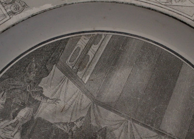 Creil et Montereau【クレイユ モントロー】グリザイユプレート（数量3