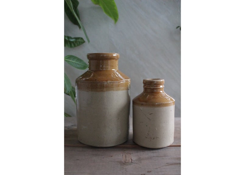 Lサイズ/イギリス陶器ストーンウェアボトル/アンティーク・ヴィンテージ Stoneware Bottles/イギリス陶器ストーンウェアボトル 1/2（数量