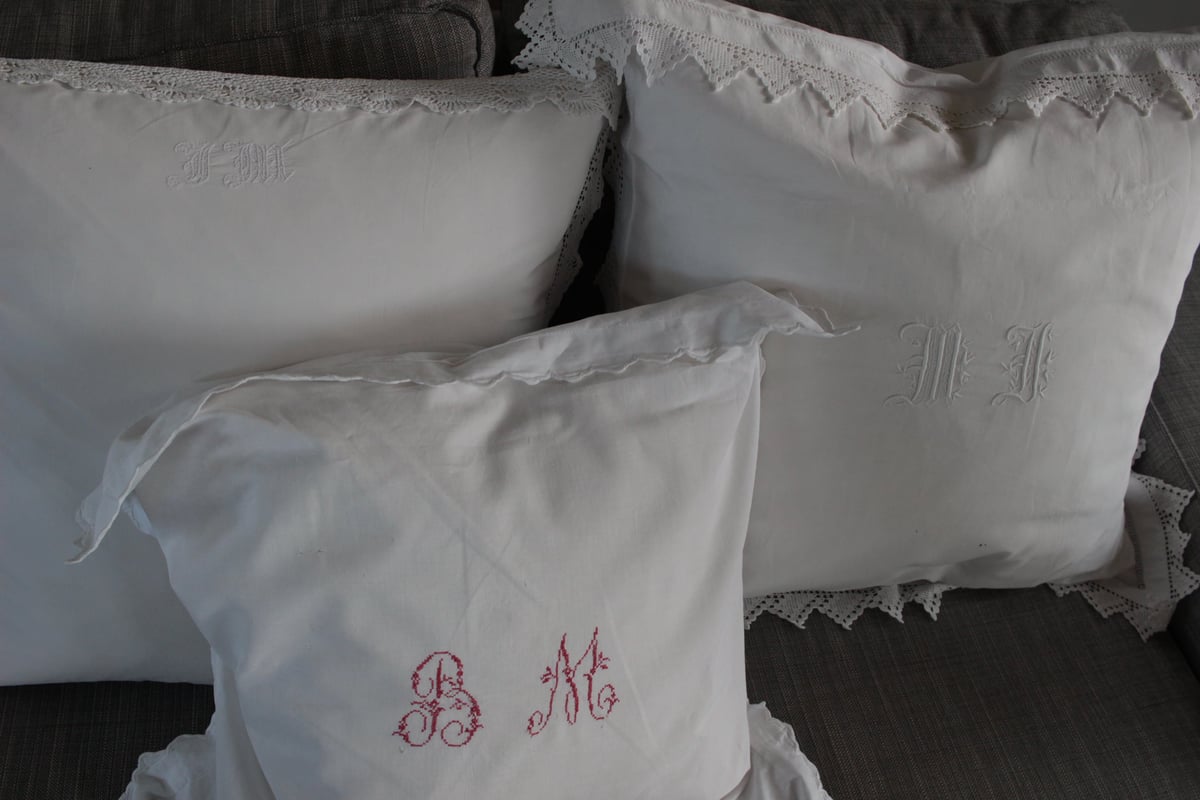France Antique クッションカバー/MONOGRAM 