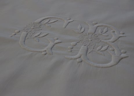 France Antique クッションカバー/MONOGRAM "C・B"