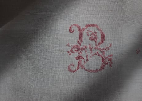 France Antique Linge Ancien Feuilles MONOGRAM“ B・L”大判シート