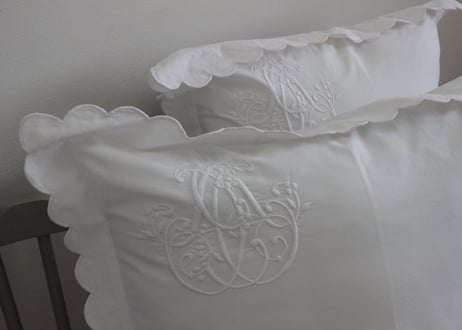 France Antique クッションカバー/MONOGRAM・W（数量2)