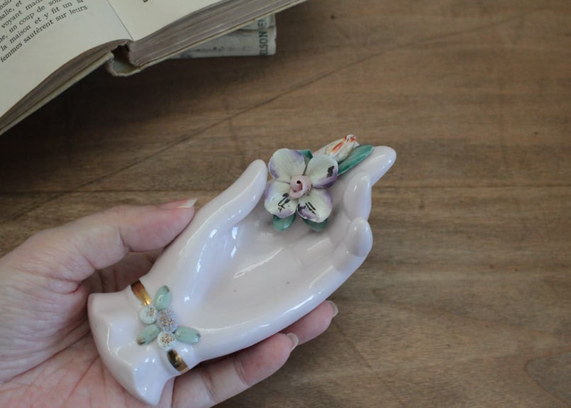 【D】バラ・レフトンのハンドモチーフ/Lefton Porcelain B】オリエンタルな花・レフトンのハンドモチーフ/Lefton