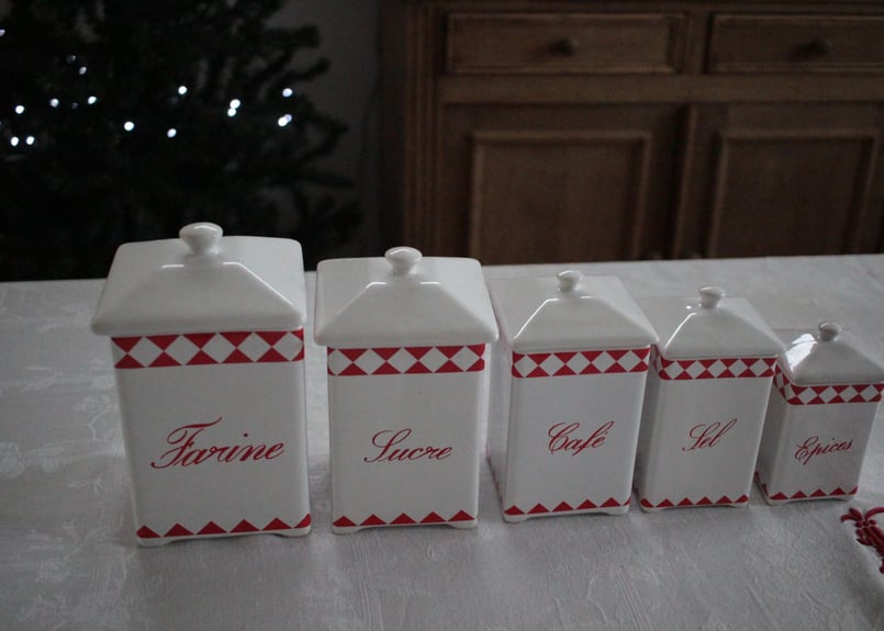 Antique陶器製キャニスターセット | Antique & Brocante R.loger