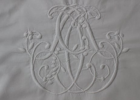 France Antique クッションカバー/MONOGRAM・W（数量2)
