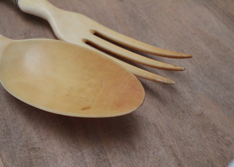 サラダサーバー/シルバースプーン&フォーク2本セット | Antique