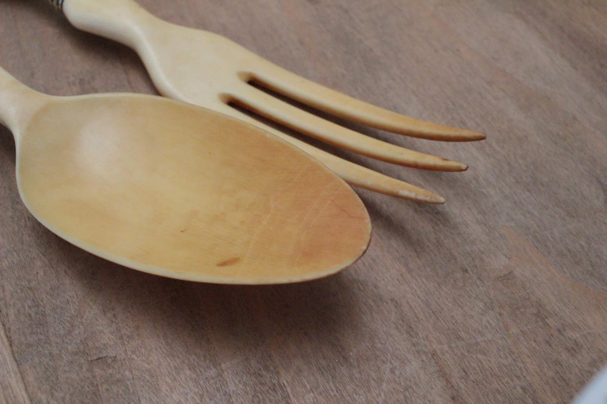 サラダサーバー/シルバースプーン&フォーク2本セット | Antique