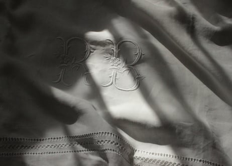 France Antique MONOGRAM“RB”　モノグラム大判シーツ
