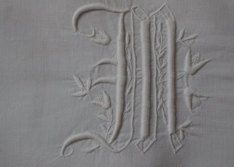 France Antique クッションカバー/MONOGRAM "M・N"