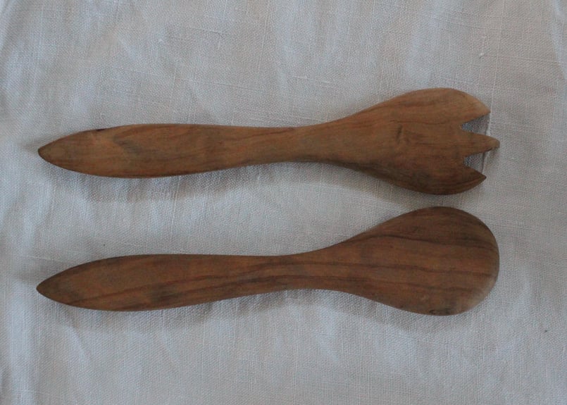 フランスブロカント木製フォーク・スプーンセット/ハニーディッパー