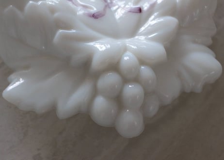 ウエストモアランド ミルクガラス ハンドトレイ 薔薇のハンドペイント