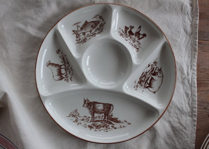 【ジアン】食器　プレート Gien【ジアン】 動物達のランチプレート (数量4) | Antique & Brocant