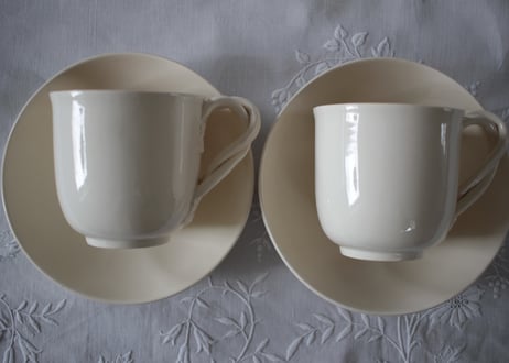 Leedsware Classical Creamware  C&S ペア  (数量2)