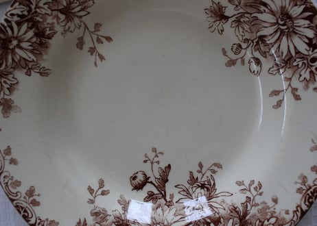 Gien【ジアン】"Fleurs d'Automne"マロン色のスーププレート A~C(数量3)