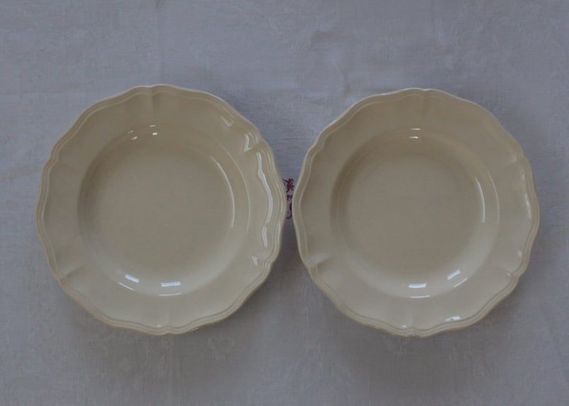 ペア販売】F・Sarreguemines 花リムアイボリー25cm | Antique &