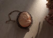 【D】Antique Shell Cameo Brooch