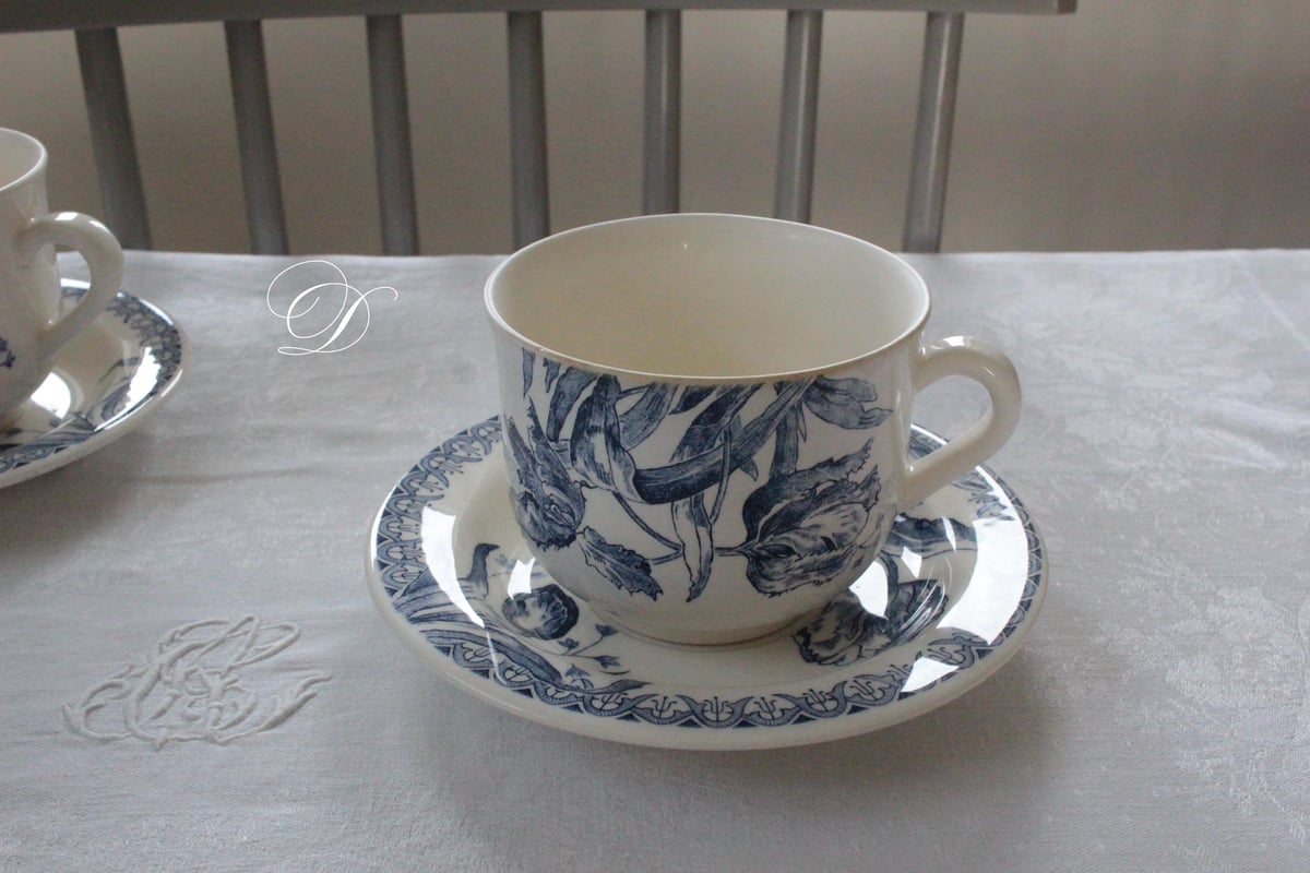 フランスアンティーク　Gien ジアン　チューリップ　Tulip　オーバル フランスアンティーク Gien ジアン チューリップ Tulip オーバル