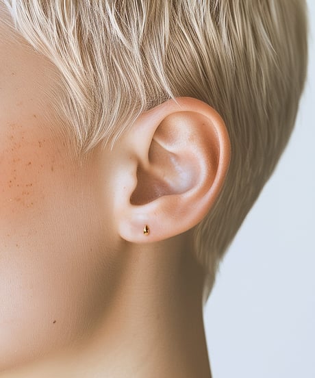 Tiny drop pierced earring