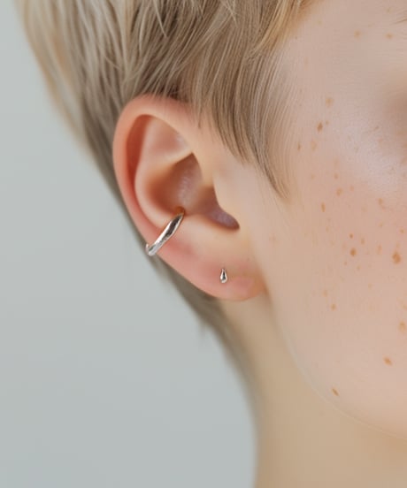 Tiny drop pierced earring