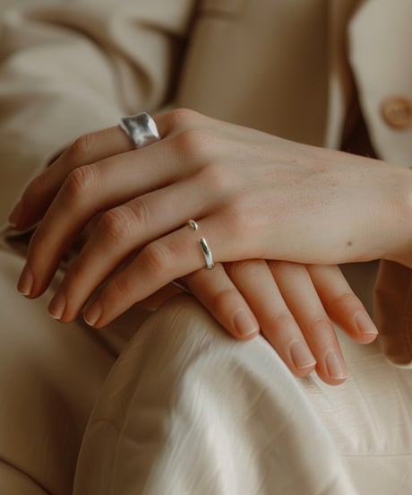 Liquid open pinkie ring