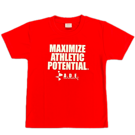 A.D.E.公式キッズTシャツ Maximize Athletic Potential®₋レッド