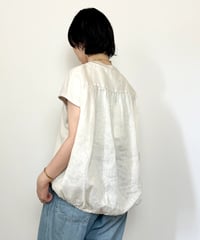 【MANON】丸みシルエット/麻切替Tシャツ　SH-259-A