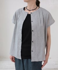 【doux bleu】涼しいを纏うビワコットンブラウス　2423-068