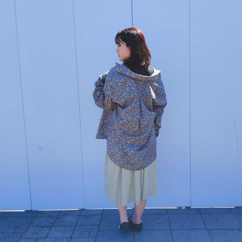 long sleeve shirt ー花柄ネイビーー | pitonner