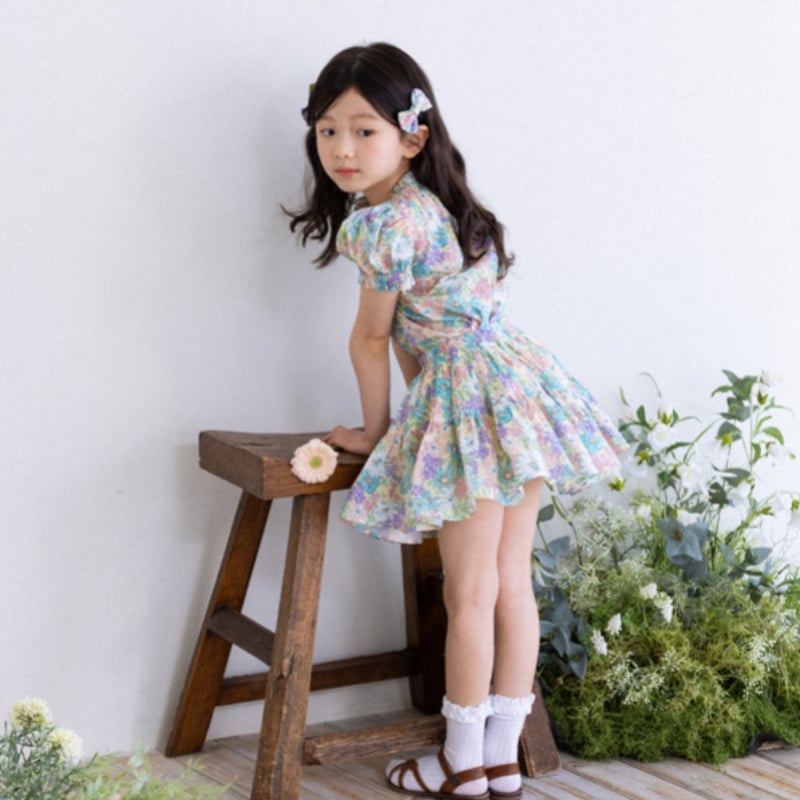 Wonny Ribbon【即納】Flower garden skirt & blouse se