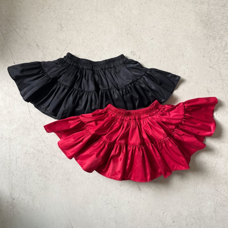 Wonny Ribbon【予約】25a/w P-skirt (black/red)《送料無料・