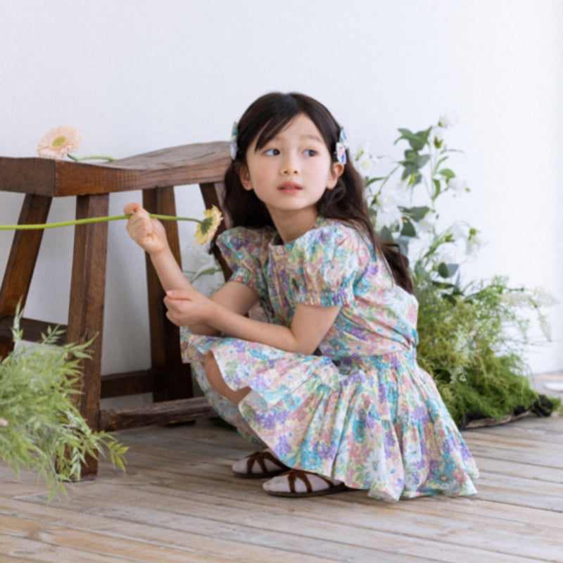 wonny ribbon オーロラ　ホワイト　L Wonny Ribbon【即納】Flower garden skirt & blouse se