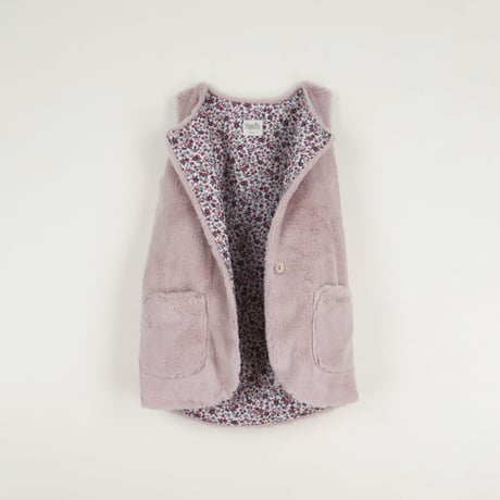 Popelin【即納】(残り10y) Pink faux fur long waistcoat《送料無料・セット割対象》