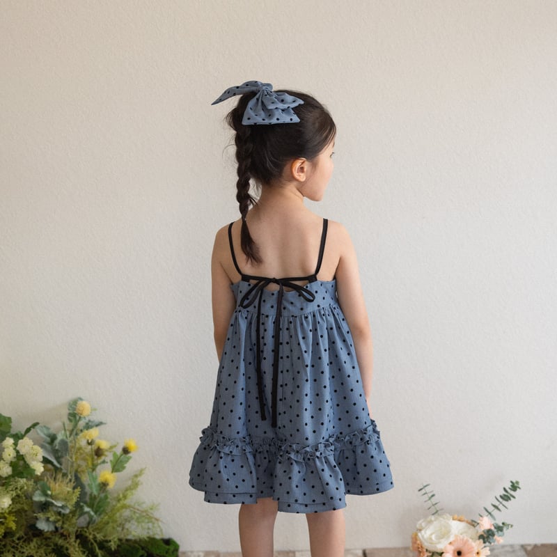 Wonny Ribbon【即納】(残りS・3XL) Blue Dot Dress《送料無料・セ