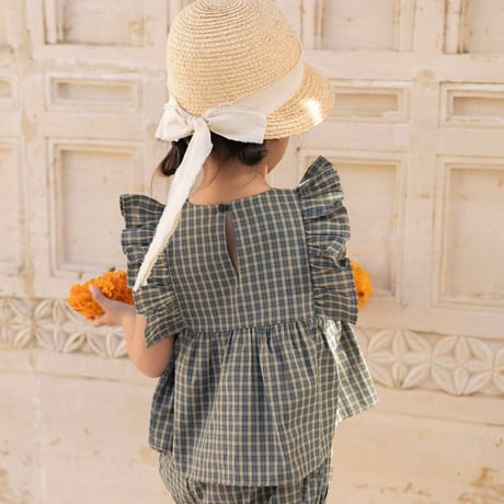 Wonny Ribbon【即納】(残りXL) Olive check set up《送料無料・セット割対象》