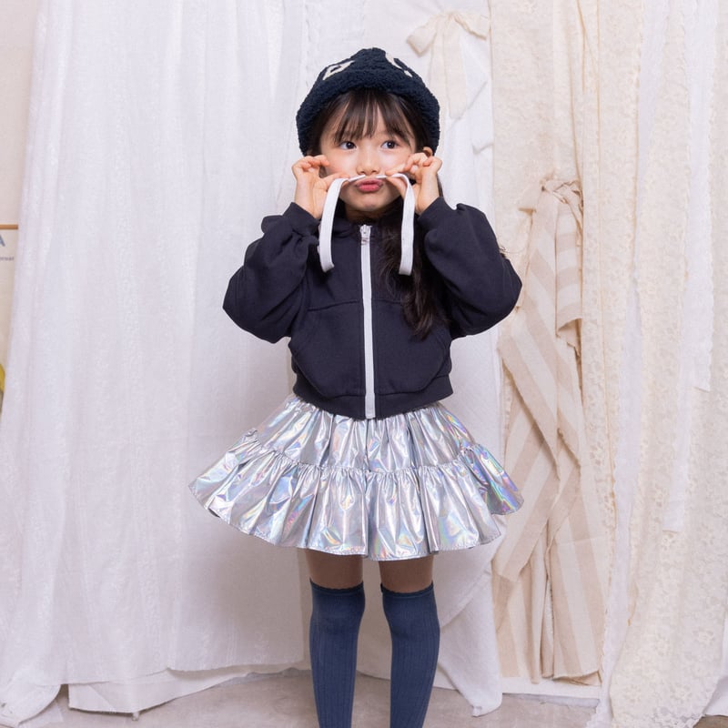 Wonny Ribbon【即納】(残りXL-3XL) Silver Aurora skirt《