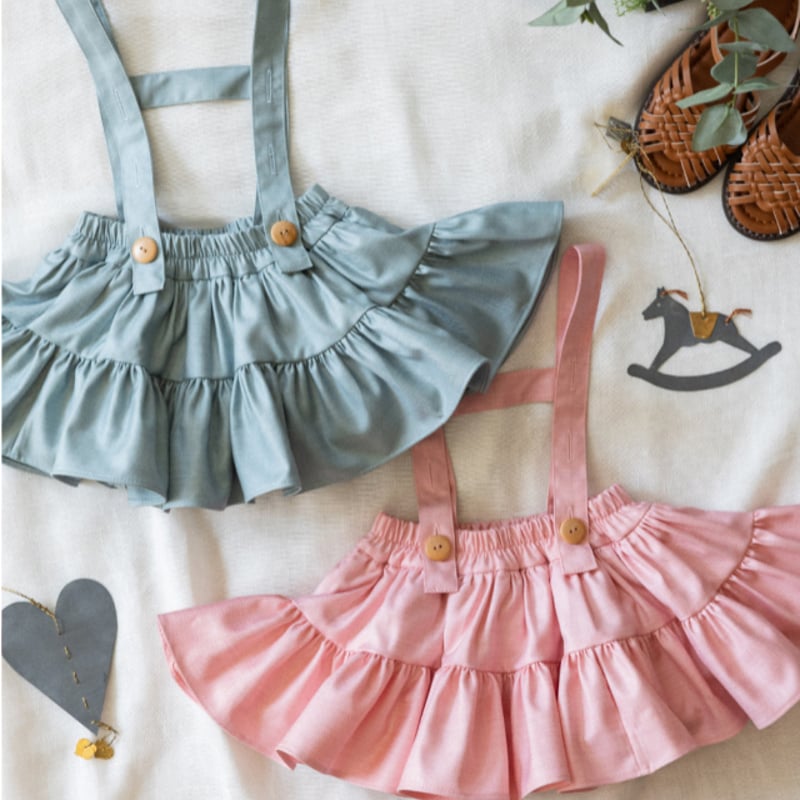 Wonny Ribbon【予約】26S/S Grace skirt (pink/sage bl