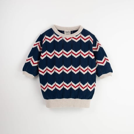 Popelin【即納】Openwork knit jersey (navy blue)《送料無料・セット割対象》