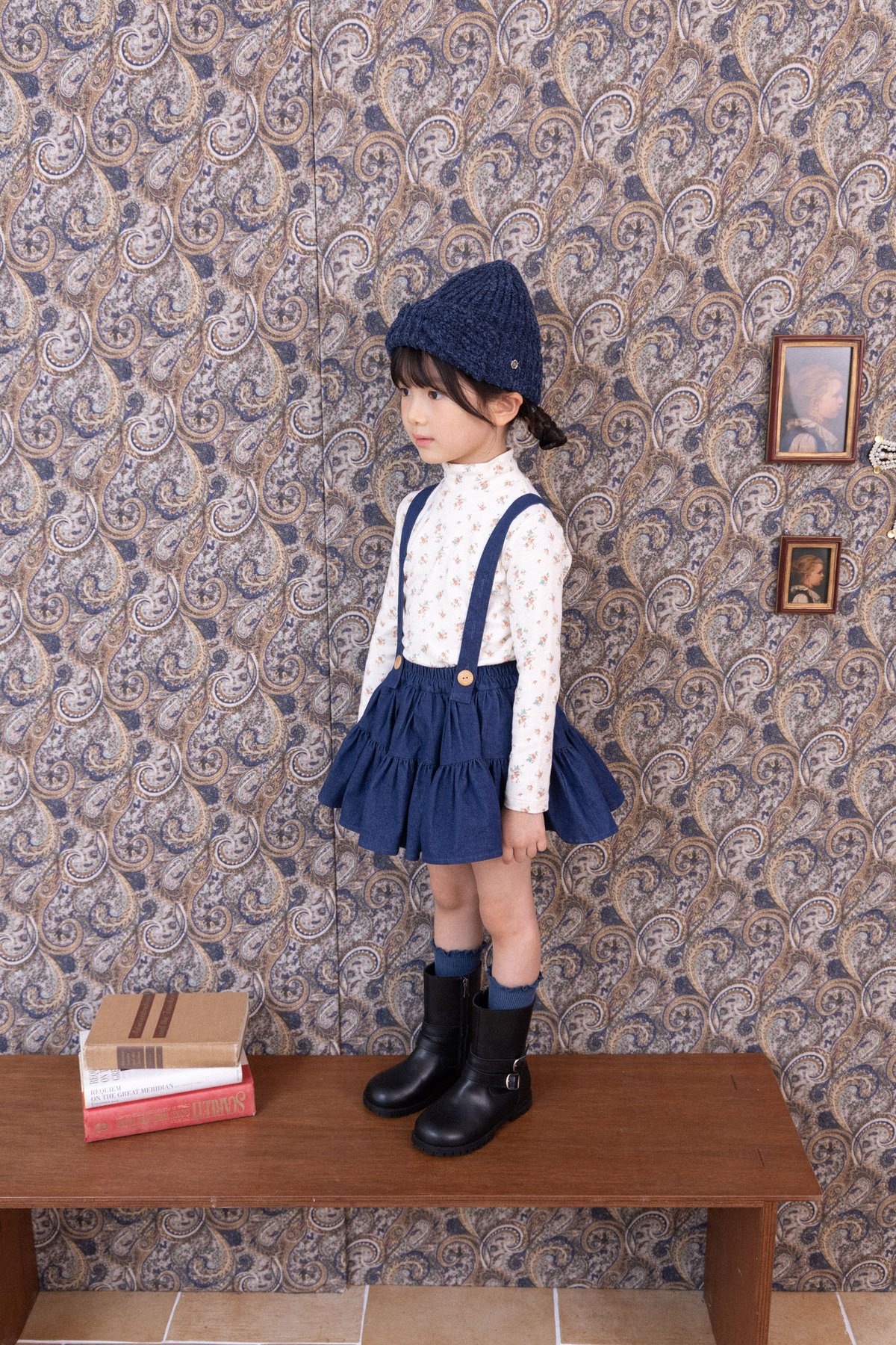 wonny ribbon ロンパース Wonny Ribbon【予約】Deep denim skirt / rompers《送料無料