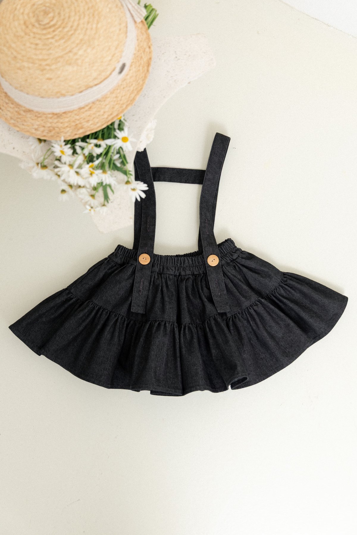 wonny ribbon ロンパース Wonny Ribbon【即納】(残りS・M) Black denim romper (bla