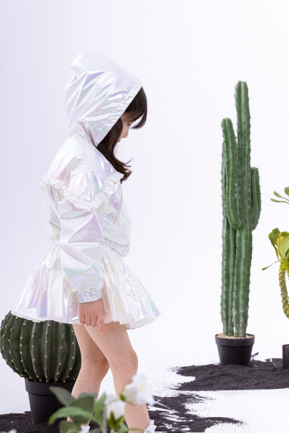 Wonny Ribbon【即納】(残りXL) Aurora skirt (aurora whi
