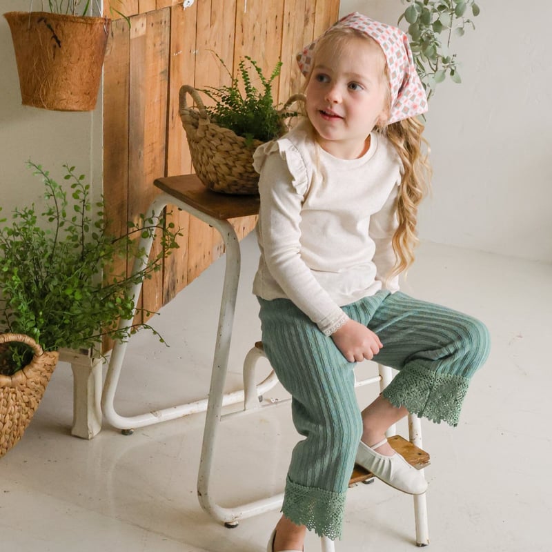 puella FLO【予約】Dana knit pants (cream/pink/green
