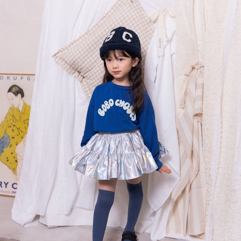 Wonny Ribbon【即納】(残りXL-3XL) Silver Aurora skirt《