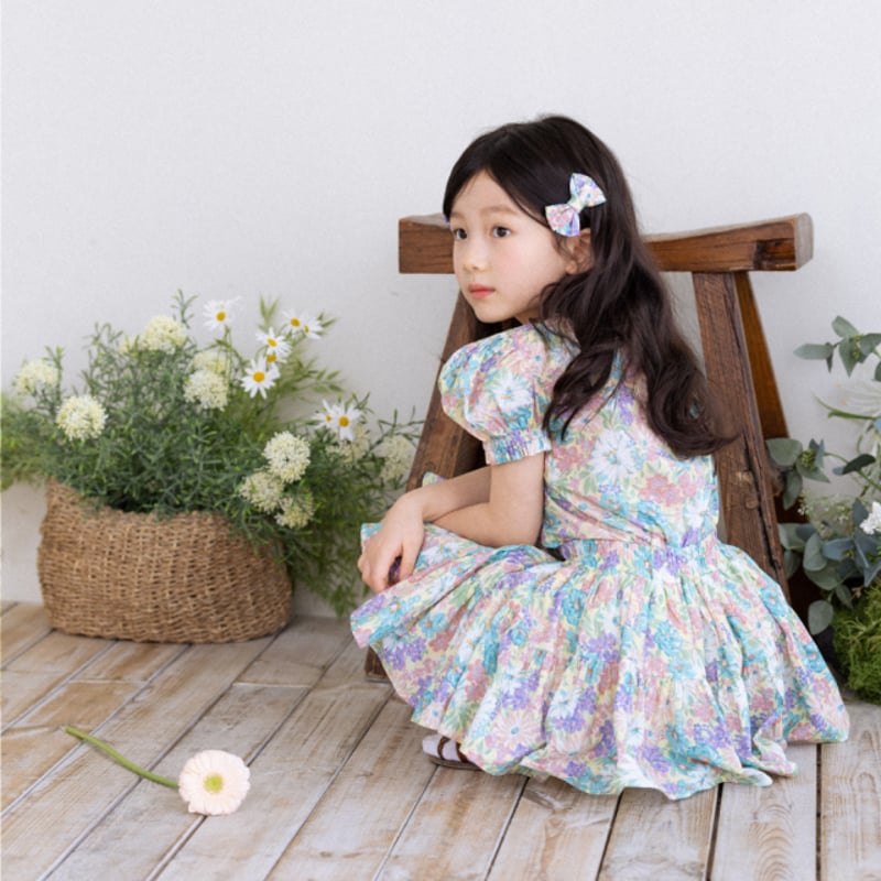 Wonny Ribbon【即納】Flower garden skirt & blouse se