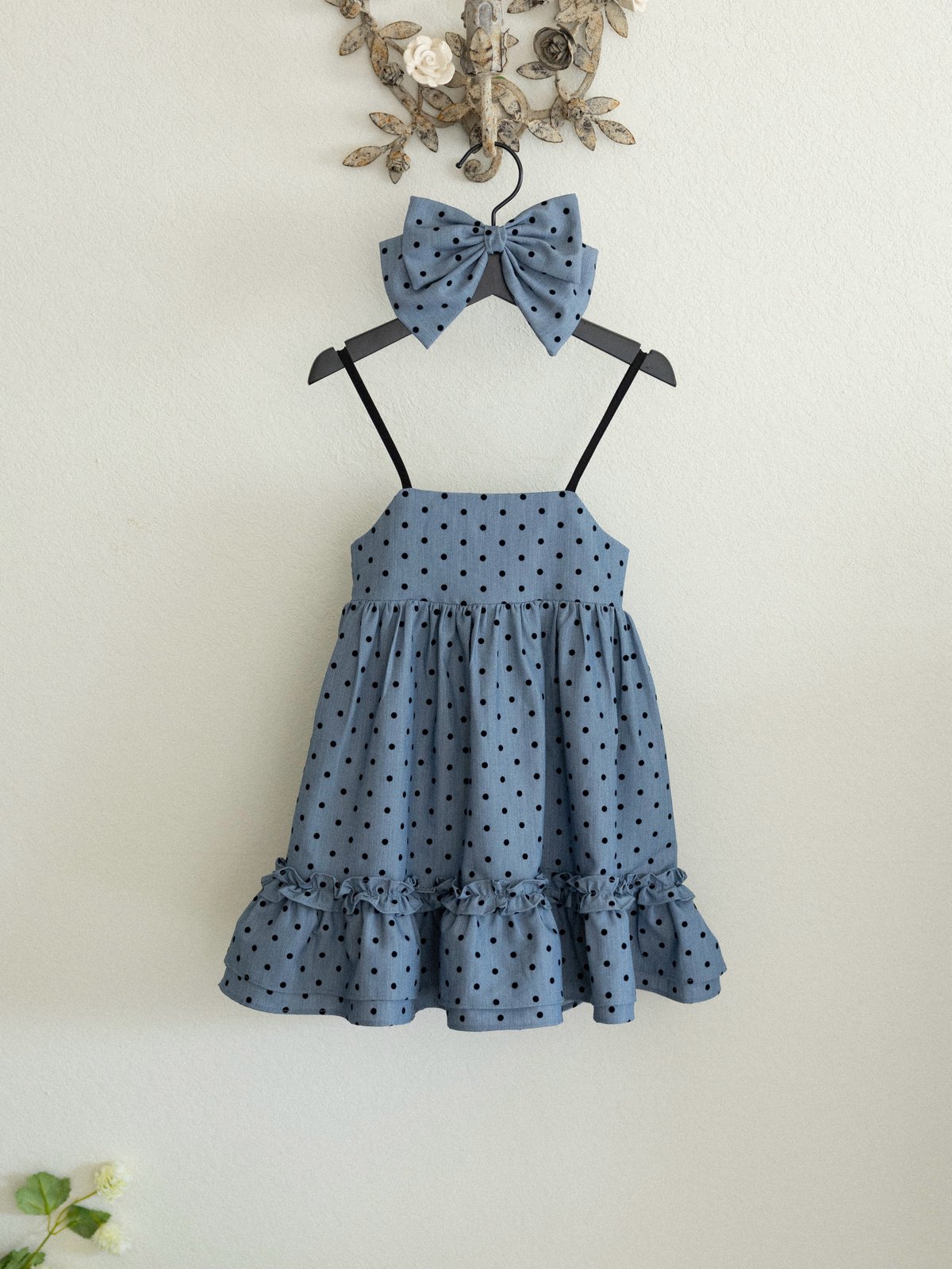 Wonny Ribbon【即納】(残りS・3XL) Blue Dot Dress《送料無料・セ