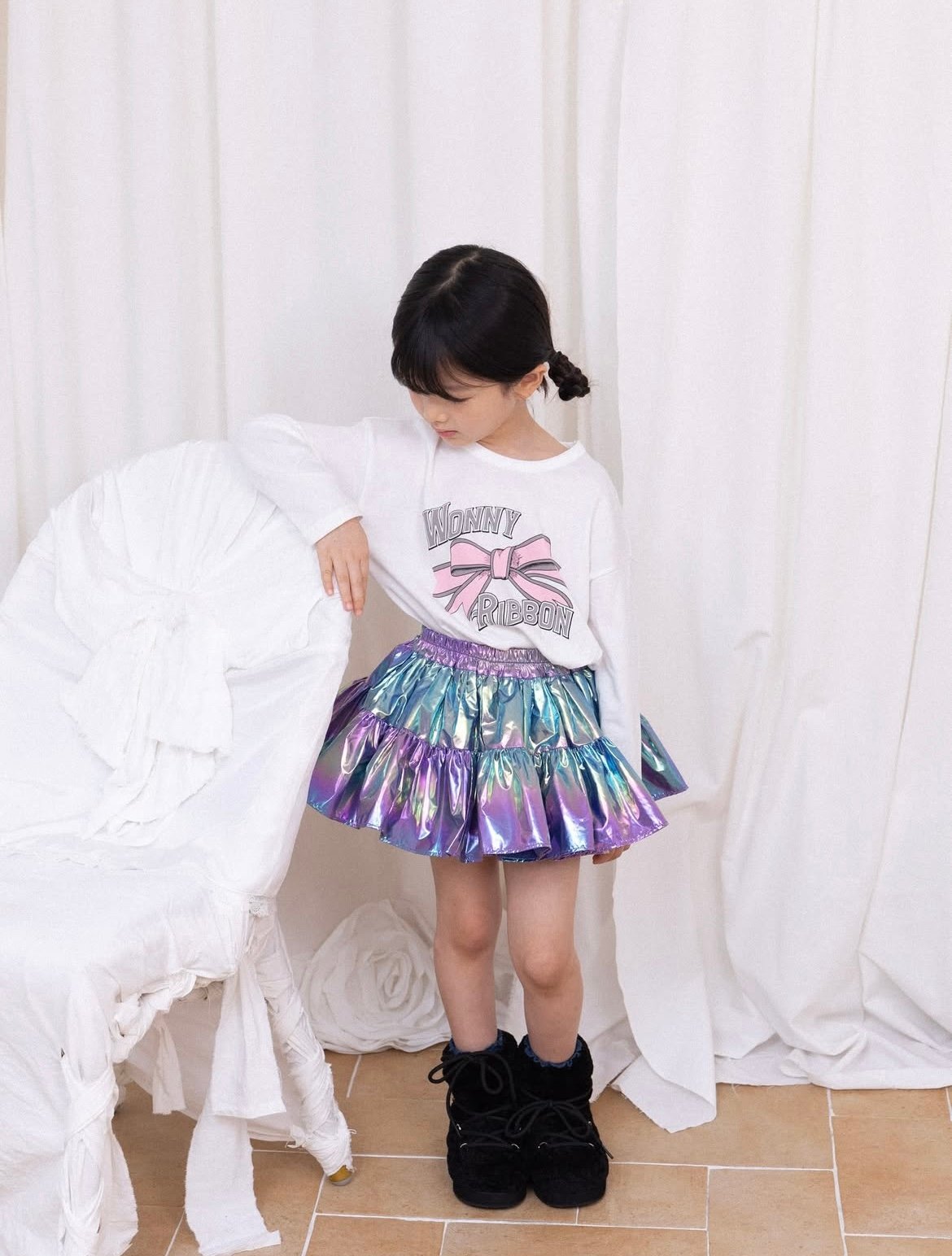 wonny ribbon llic skirt Mサイズ Wonny Ribbon【即納】(残りS・M) Demon Aurora skirt《送料無料