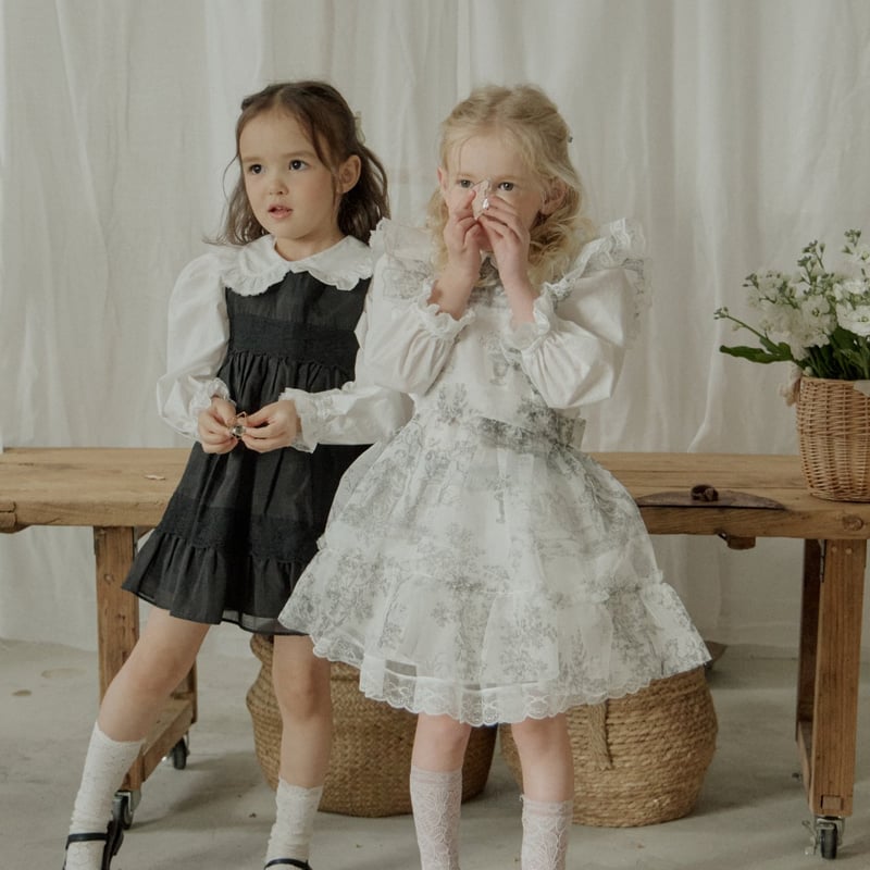 puella FLO【即納】(残りBlack 3・5) ラベンダーエプロン (black/pi