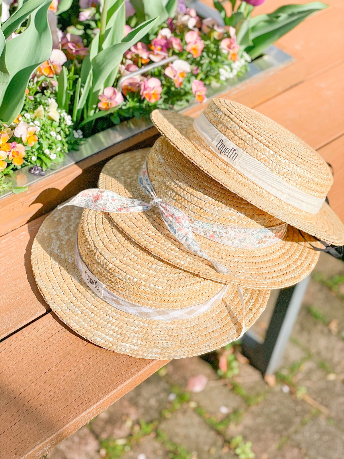Popelin【即納】Natural straw hat (3type)《送料無料・セット割対象》