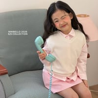 ninibello【即納】(残りL) Soft knit vest (ivory)《送料無料・セット割対象》