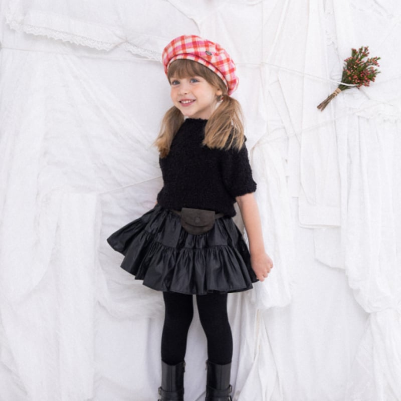 Wonny Ribbon【予約】25a/w P-skirt (black/red)《送料無料・